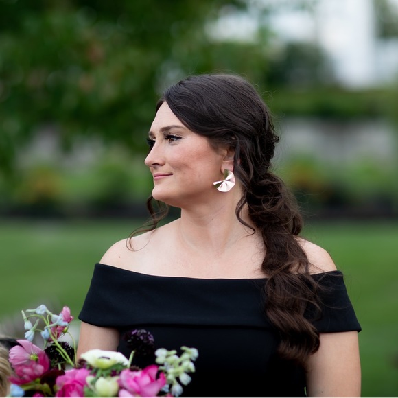 BHLDN Delice Off-the-Shoulder Crepe Dress in Black Size 8 Flared Hem - Picture 13 of 15